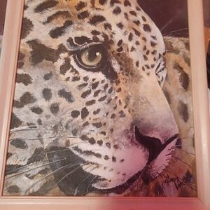 Leopard Art Print in Black and White Frame